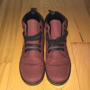 Canvas Burgundy Dr. Martens